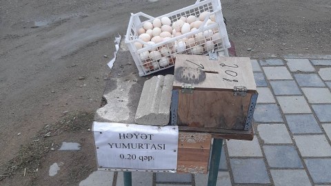 Bakıda özünəxidmət formasında yumurta satışı - Maraqlı FOTO
