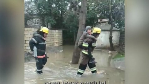 Su basmış ərazilərdən yeni görüntülər - VİDEO