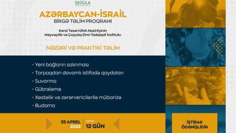 Apreldən aqronom və fermerlər üçün təlimlər keçiriləcək