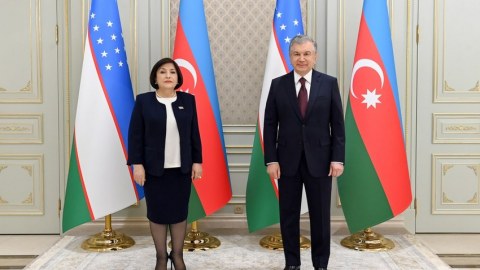 Sahibə Qafarova Özbəkistan prezidentilə GÖRÜŞDÜ
