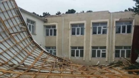 Damı uçan məktəbdə tədris qismən bərpa olundu