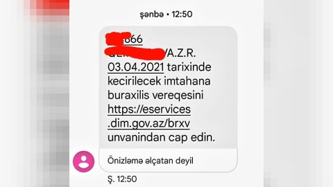 DİM abituriyentə göndərdiyi SMS-ə aydınlıq GƏTİRDİ