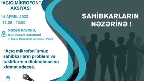 “Azəriqaz”ın rəhbərliyi Xəzər rayonun sahibkarları ilə görüşəcək