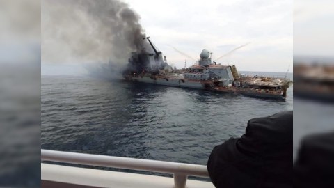 Rusiyanın batan "Moskva" gəmisinin ilk real FOTOSU yayıldı