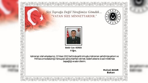 Türkiyə ordusunun daha bir hərbçisi şəhid oldu