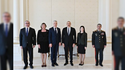 Latviya Baş nazirinin müavini İlham Əliyevin qəbulunda - FOTO