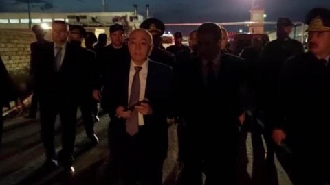 Kəmaləddin Heydərov yanğın yerində - VİDEO+FOTO