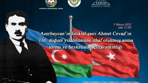 Türkiyədə Əhməd Cavadın heykəli ucaldılıb