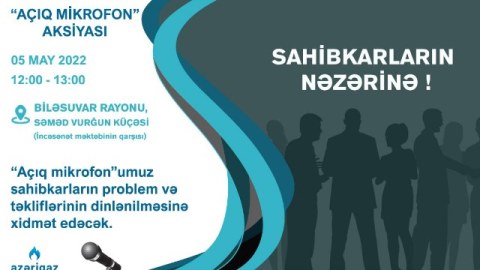 “Azəriqaz” Biləsuvarda vətəndaş qəbulu keçirəcək