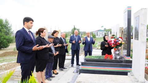 Naftalanda Vətən müharibəsi şəhidin xatirəsi anılıb - FOTOLAR