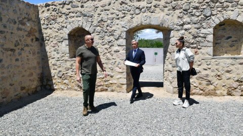 Prezident Zəngilan məscidinin tikinti işləri ilə tanış oldu- FOTOLAR