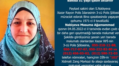 Bakıda bu qadın itkin düşüb