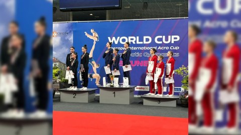 Gimnastlarımız iki qızıl, bir gümüş medalla vətənə qayıdır - FOTO