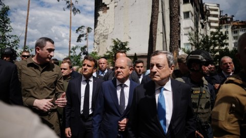 Avropa liderləri İrpen şəhərində - FOTO