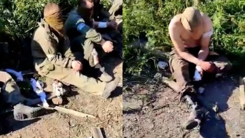 Rus əsgərləri əsir düşdü