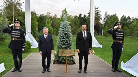 Azərbaycan və Özbəkistan liderləri ağac əkdilər