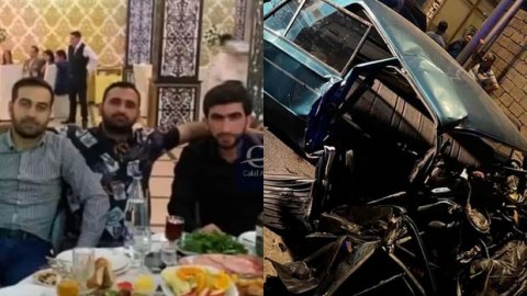 3 nəfərin öldüyü qəzanın anbaan görüntüləri - VİDEO