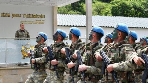 Yeni komando hərbi hissəsinin açılışından FOTOLAR