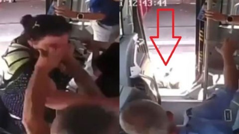 Qadını avtobusdan itələyən sürücü SAXLANILDI
