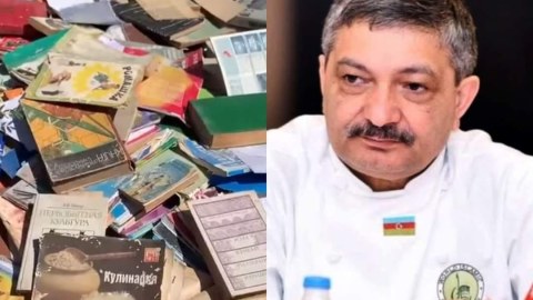 Tahir Əmiraslanov kitablarını YANDIRDI - İctimaiyyət onu QINADI