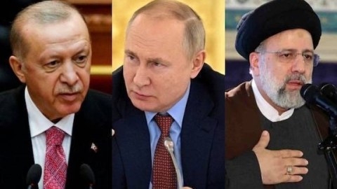 Ərdoğan Putin və Rəisi ilə 