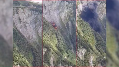 Gürcüstanda helikopter qəzaya uğradı - VİDEO