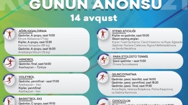 İslamiada gündəliyi: Bu idmançılarımız medal üçün yarışacaq 