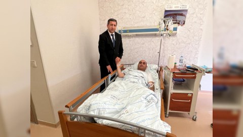 Kəlbəcərdə minaya düşən polkovniki ziyarət etdilər