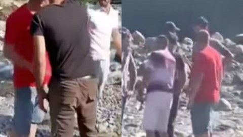 Şort geyinən turist təzyiqə məruz qaldı - VİDEO