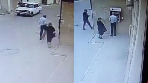 Qadının pulunu bankomatdan çəkib qaçdı - FOTO