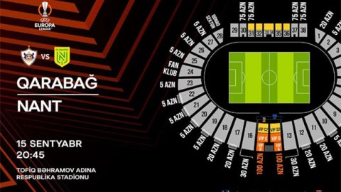 “Qarabağ” - “Nant” matçının biletləri satışa çıxarılır
