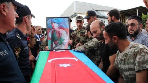 İsmayıllıda şəhidin vida mərasimi keçirilib - FOTOLAR