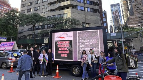 Nyu-Yorkda erməni təxribatlarına qarşı aksiya keçirildi - FOTO