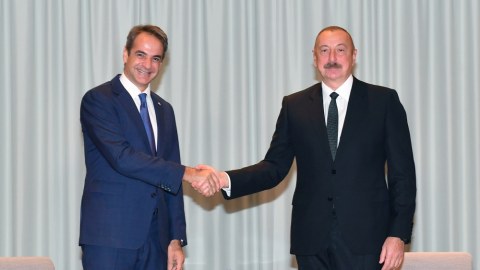 Prezident Yunanıstanın Baş naziri ilə görüşdü - FOTO