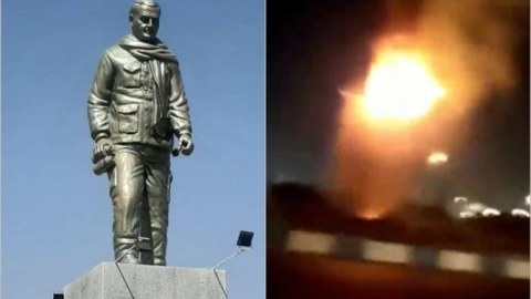 Qasım Süleymaninin Tehrandakı heykəli yandırıldı