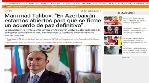 Səfir Peru mətbuatına erməni təxribatından DANIŞDI