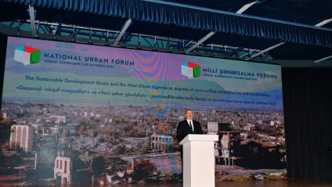 İlham Əliyev: 67 məsciddən 65-i tamamilə dağıdılıb