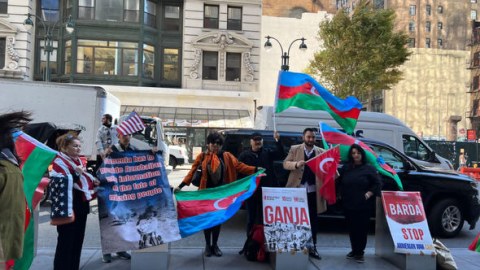 Azərbaycan icması Nyu-Yorkda piket keçirdi -FOTO 