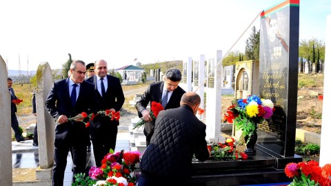 Vətən müharibəsi şəhidinin xatirəsi anılıb - FOTOLAR