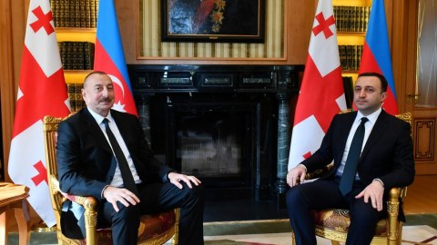 İlham Əliyev Qaribaşvili ilə görüşdü - FOTO