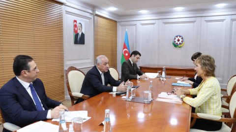 Baş nazir Olqa Alqayerova ilə görüşüb