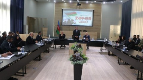 Nazirlikdə Zəfər Günü qeyd olunub - FOTOLAR