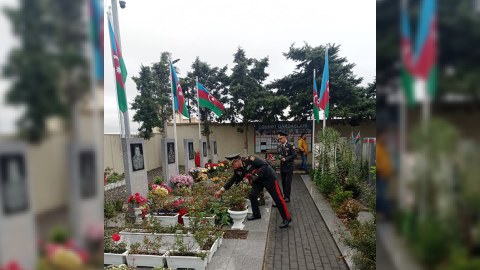 Generallar İkinci Şəhidlər xiyabanında - FOTOLAR