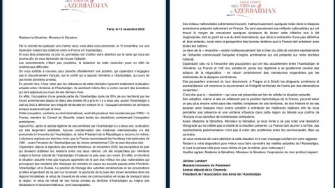 Azərbaycanın dostlarından fransalı senatorlara ÇAĞIRIŞ