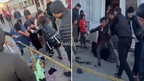 Maşın bazarında qaraçılar arasında əlbəyaxa dava - VİDEO