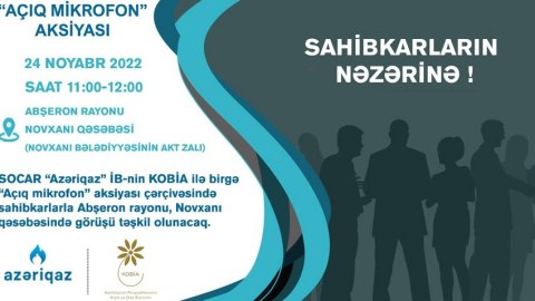 “Azəriqaz” Abşeronda sahibkarlarla görüş keçirəcək