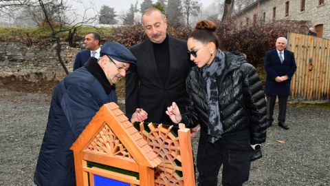 Prezident ailəsi ilə “Yuxarı Baş” qoruğunda - FOTOLAR