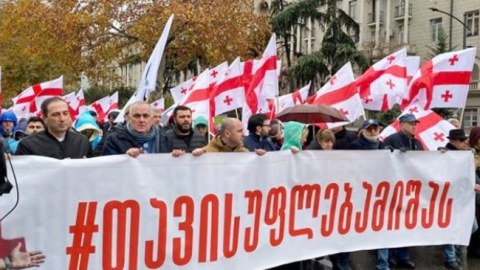 Paytaxtda Saakaşviliyə dəstək aksiyası 