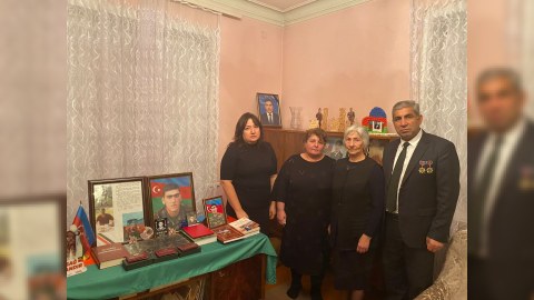 GDU-nun şəhid məzunun ailəsi ziyarət edilib - FOTOLAR