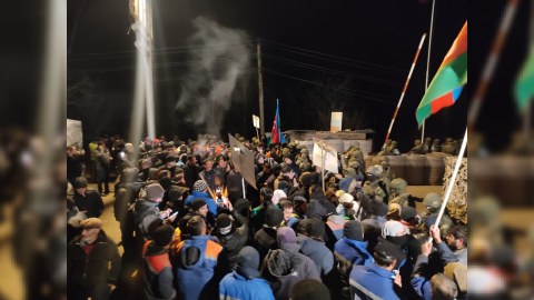 Xankəndi yolunda aksiya hələ də davam edir - FOTOLAR